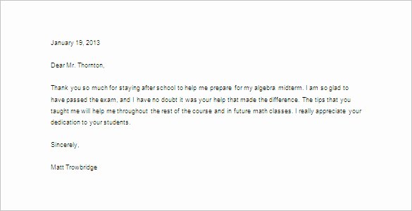 Thank You Note From Teacher Best Of Thank You Letter 57 Free Word Excel Pdf Psd format Download