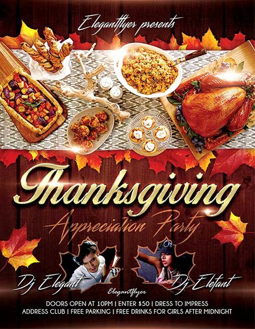 Thanksgiving Flyer Template Free Awesome Happy Thanksgiving event Free Psd Flyer Template