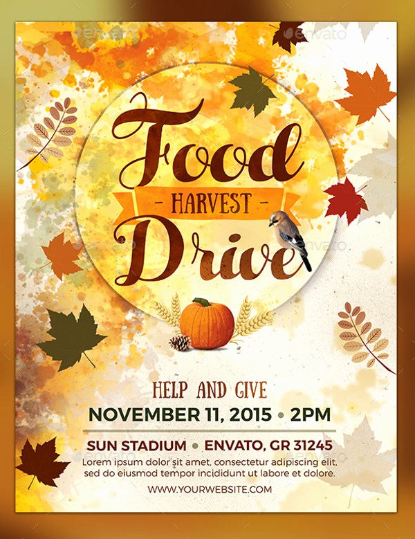 Thanksgiving Food Drive Flyer Luxury 25 Food Drive Flyer Designs Psd Vector Eps Jpg Download
