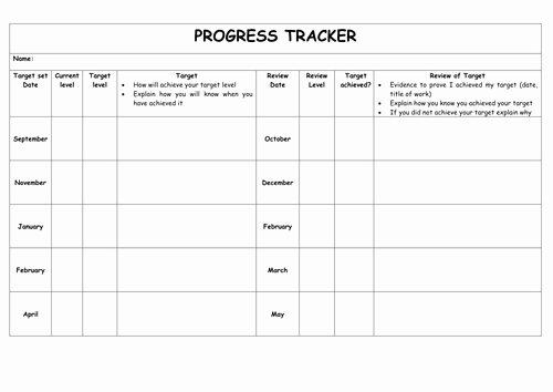 Tracking Student Progress Template Inspirational Pupil Tracking Sheet by Jxn Teaching Resources Tes