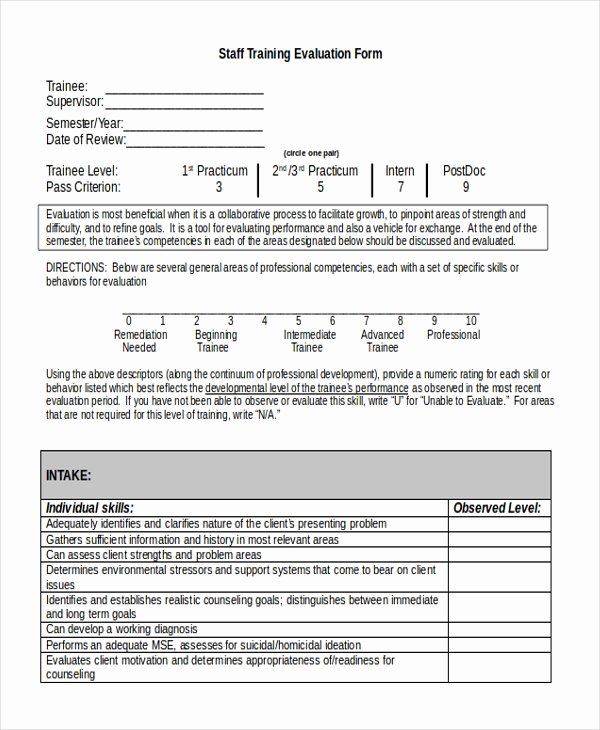 Training Feedback form for Employees Best Of Free 8 Sample Training Evaluation forms In Pdf