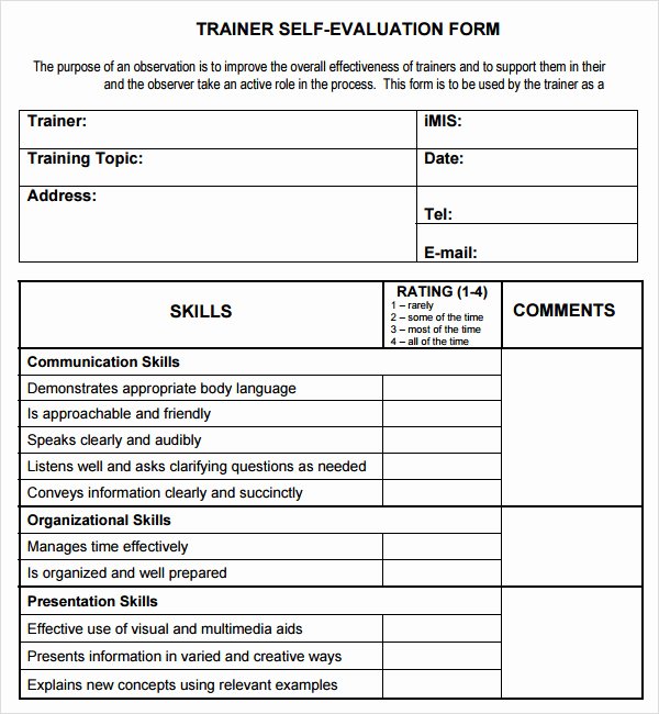 Training Feedback form for Employees Inspirational 29 Of Personal Trainer assessment Template