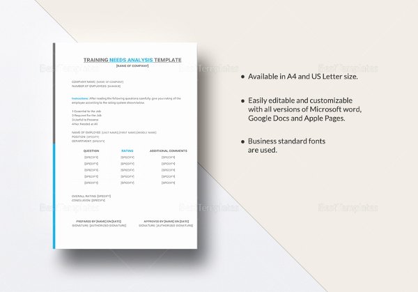 Training Needs Analysis Template Awesome 12 Training Needs Analysis Templates Pdf Doc