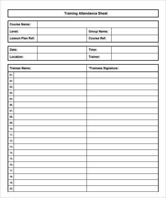 Training Sign Off Sheet Templates Inspirational 75 Sign In Sheet Templates Doc Pdf