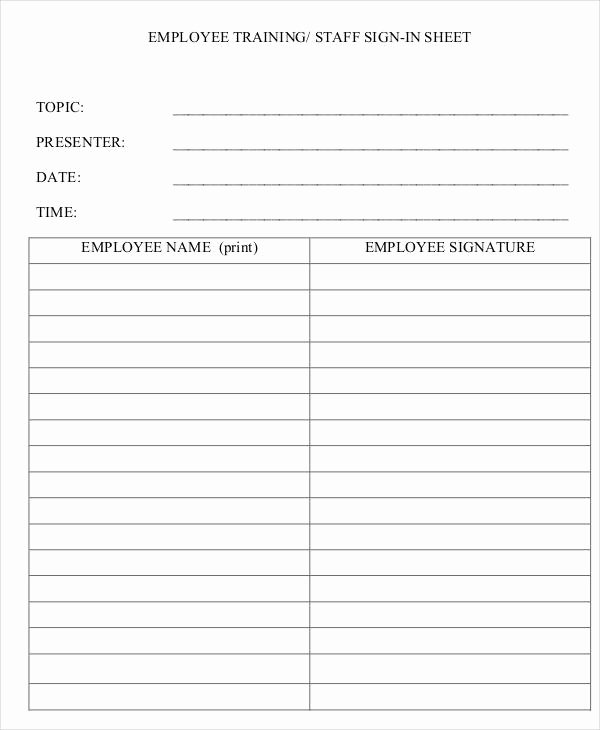 Training Sign Off Sheet Templates New Employee Sign In Sheets 10 Free Word Pdf Excel Documents Download