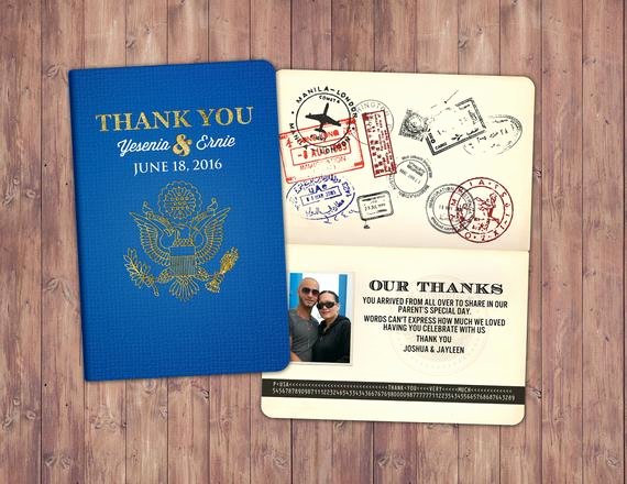 Travel themed Thank You Cards Beautiful Thank You Card Passport Passport Invitation Travel by Lyonsprints