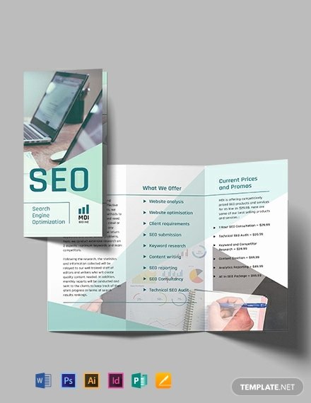 Tri Fold Brochure Template Illustrator Lovely Seo Tri Fold Brochure Template Word Psd Indesign Apple Pages Publisher