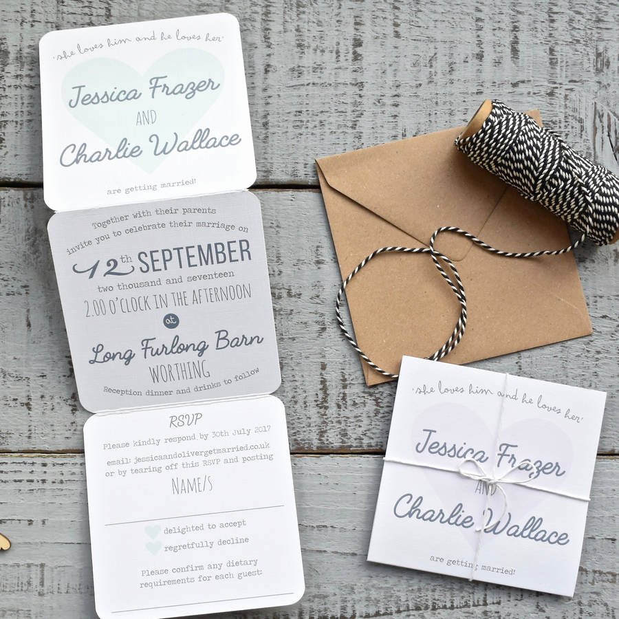 Tri Fold Wedding Invite Template Inspirational Heart Tri Fold Wedding Invitation On White by Paper and Inc