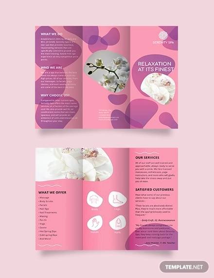 Trifold Brochure Template Illustrator Fresh 27 Spa Brochures Templates Ai Psd Docs Pages