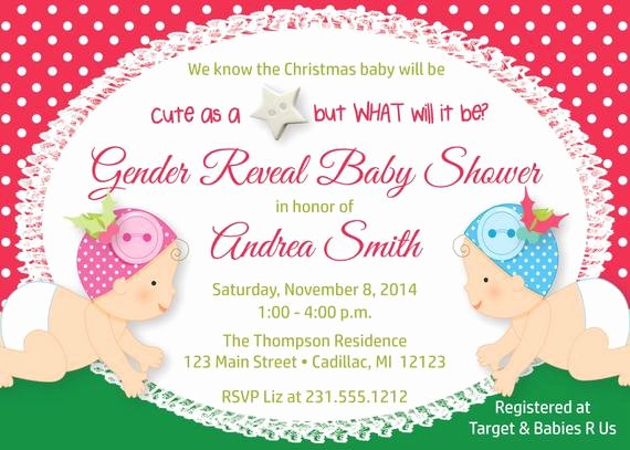 Twin Gender Reveal Invitations Elegant Items Similar to Christmas Gender Reveal Invitation • Holiday Baby Shower Invitation Gender