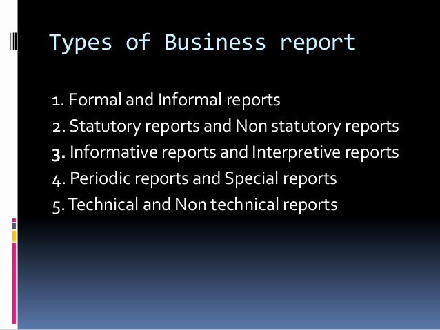 Types Of Business Report Unique Business Presentation 1