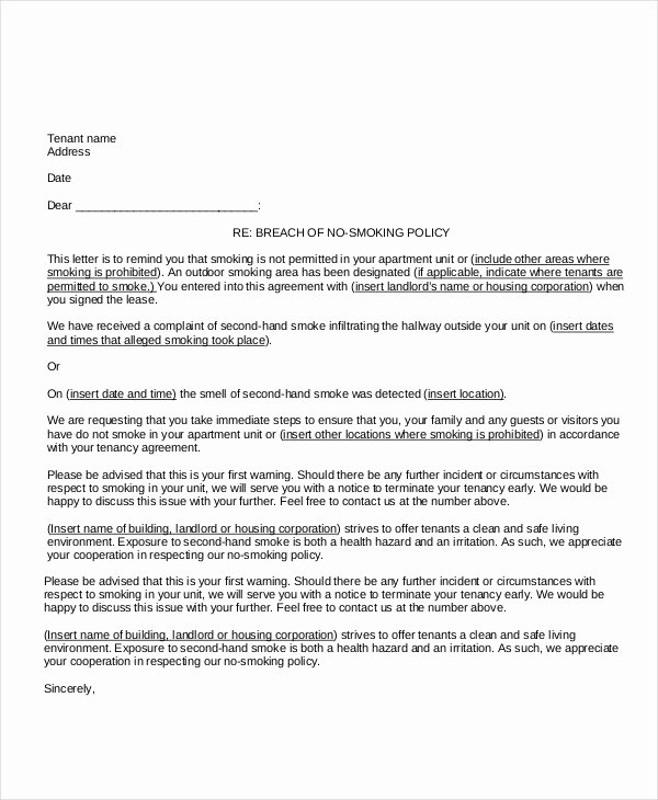Unauthorized Occupant Violation Notice Letter Fresh Letters to Landlords