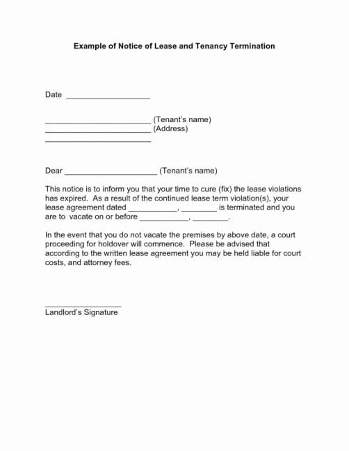 Unauthorized Occupant Violation Notice Letter New Lease Mencement Letter Template