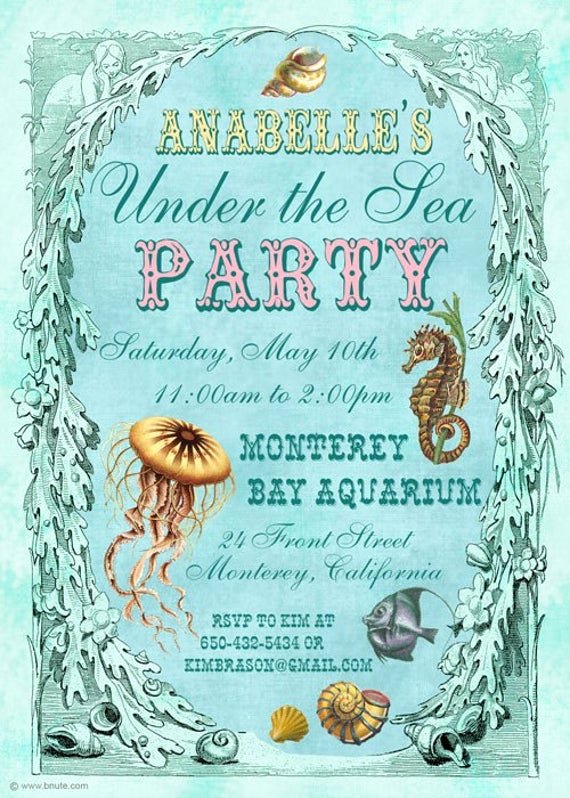 Under the Sea Invitation Templates Best Of Items Similar to Under the Sea Party Invitation Birthday