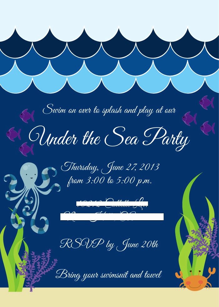 Under the Sea Invitation Templates Best Of Under the Sea Water Party Smash Cake