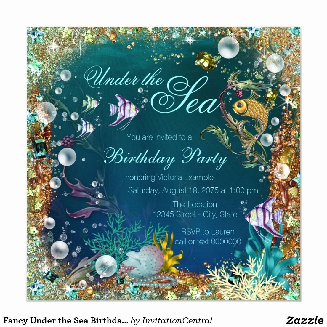 Under the Sea Invitation Templates Inspirational Fancy Under the Sea Birthday Party Invitation