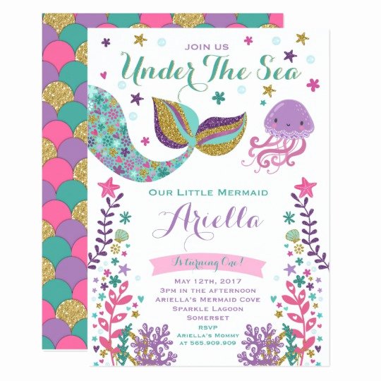 Under the Sea Invitation Templates Inspirational Mermaid Birthday Invitation Under the Sea Party