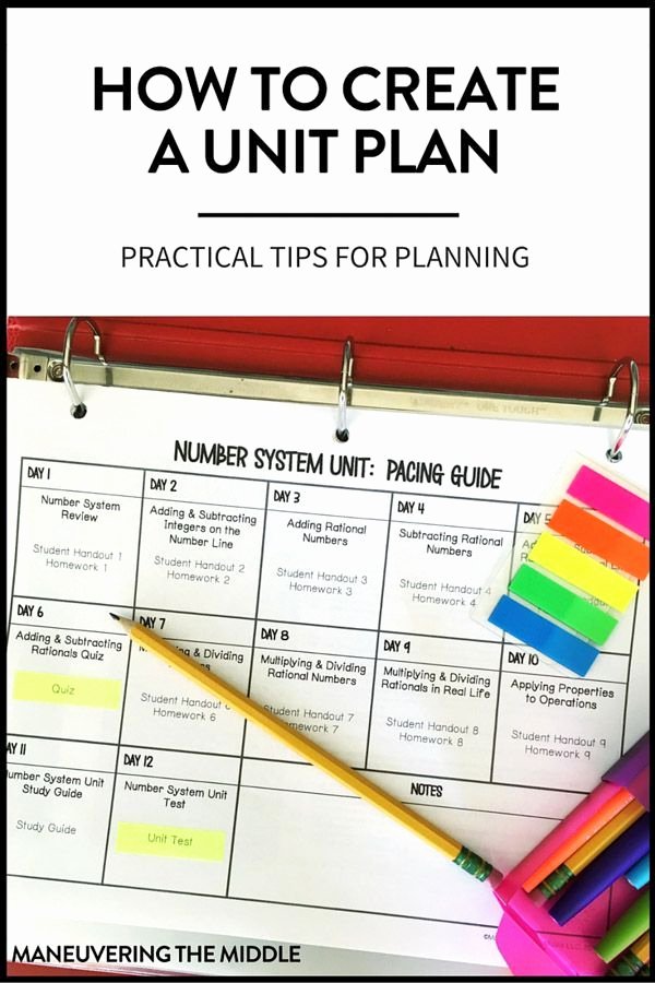 Unit Plan Template Common Core Beautiful How to Create A Unit Plan New Teachers