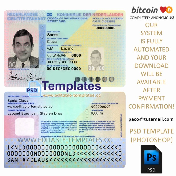 Us Passport Template Psd Elegant Fully Editable Netherland Id Template Psd Template