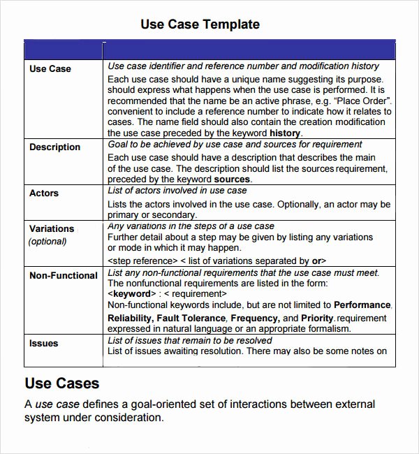 Use Case Documentation Template Inspirational Free 6 Use Case Samples In Word
