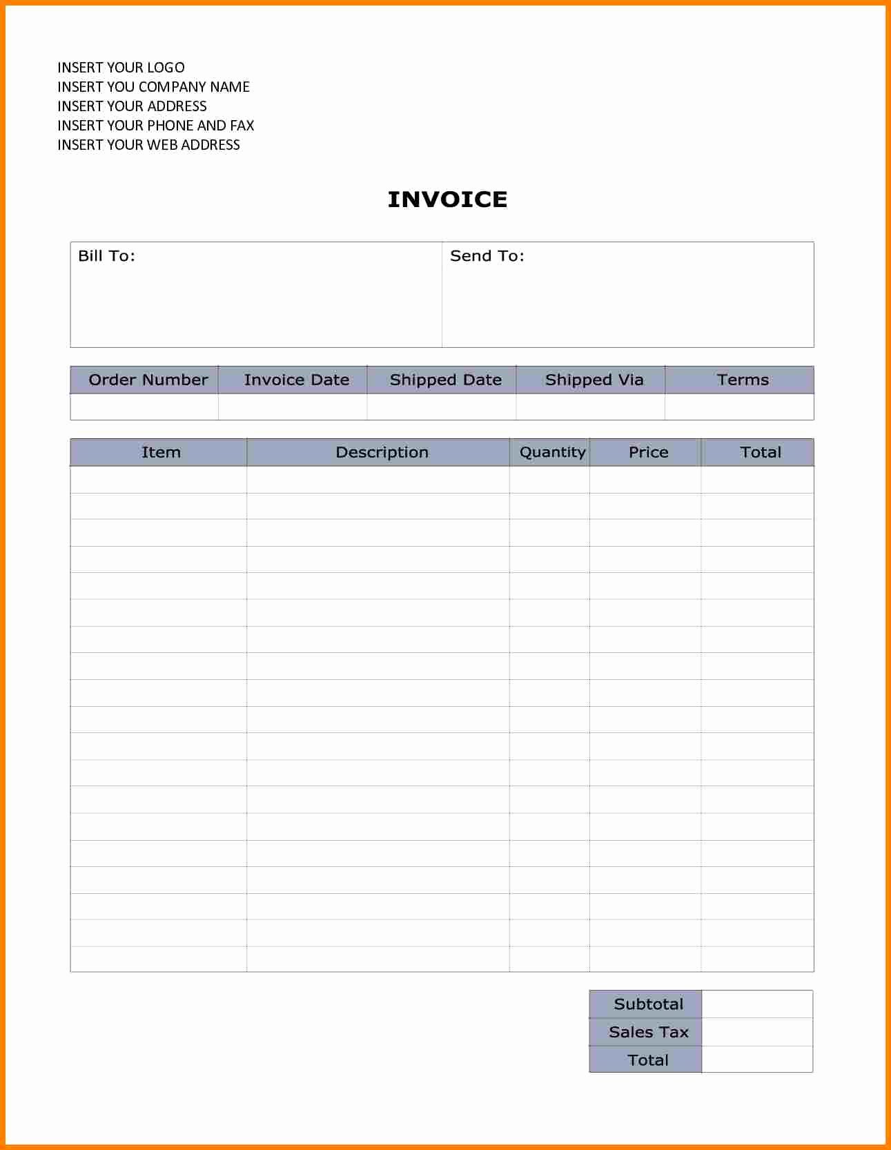 Utility Bill Template Free Download New 6 Bill format In Word Doc