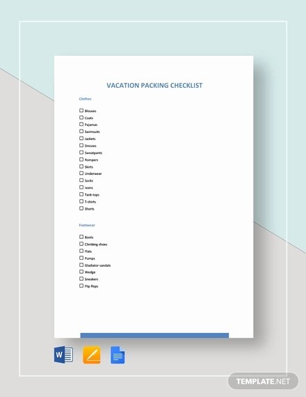 Vacation Rental Checklist Template Awesome 8 Vacation Checklist Examples and Samples