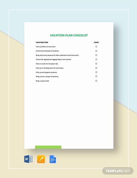 Vacation Rental Checklist Template Unique 8 Vacation Checklist Examples and Samples