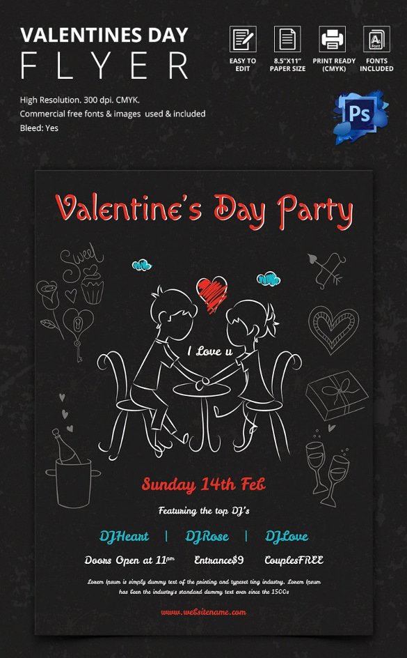 Valentines Day Flyer Template Free Awesome 53 Fabulous Psd Valentine Flyer Templates &amp; Designs