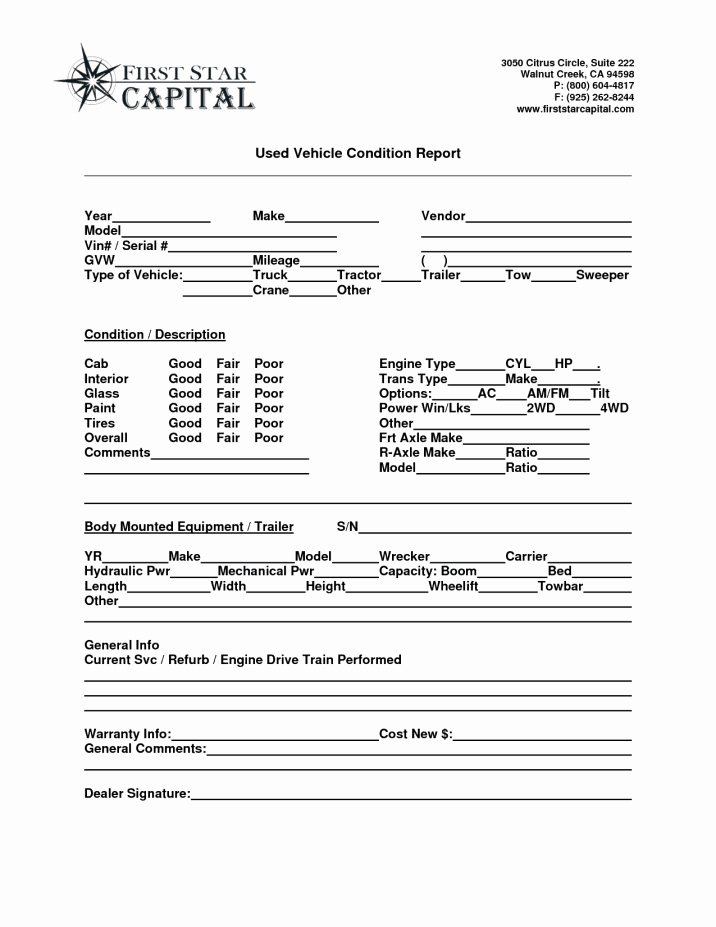 Vehicle Condition Report Template Awesome Vehicle Condition Report Templates Word Excel Samples