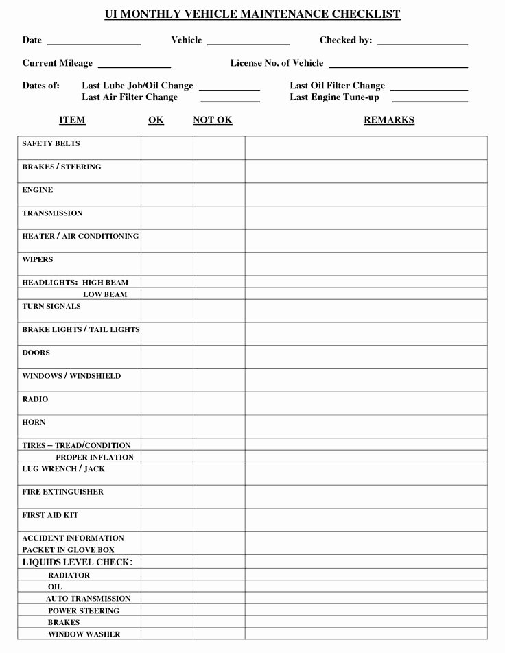 Vehicle Safety Inspection Checklist Template Best Of Pin by Lone Wolf software On Car Maintenance Tips