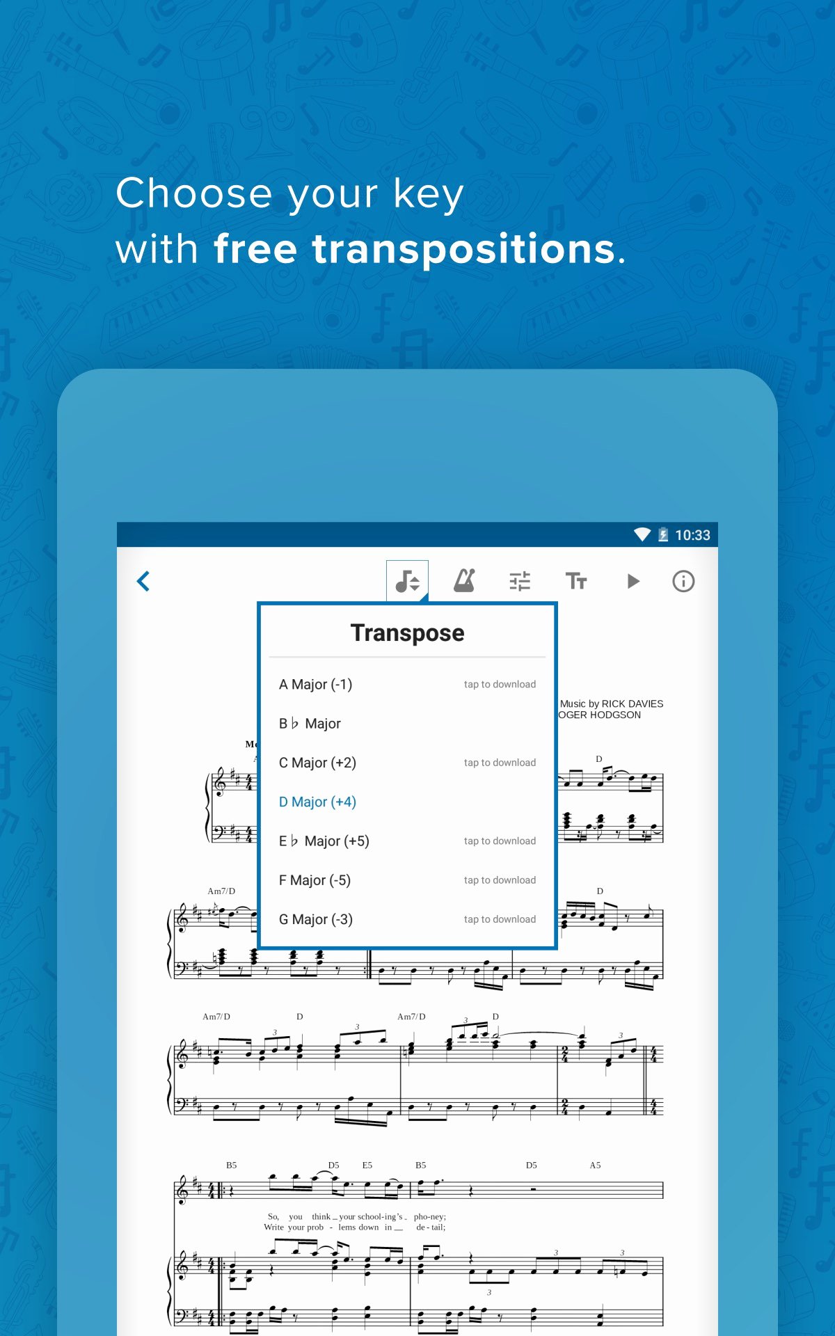 Vehicle Sign Out Sheet Beautiful Amazon Musicnotes Sheet Music Digital Player Appstore for android