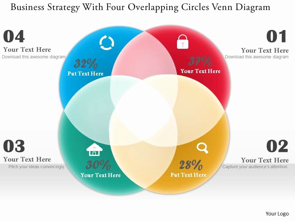 Venn Diagram Powerpoint Template Fresh 0314 Business Ppt Diagram Business Strategy with Four Overlapping Circles Venn Diagram