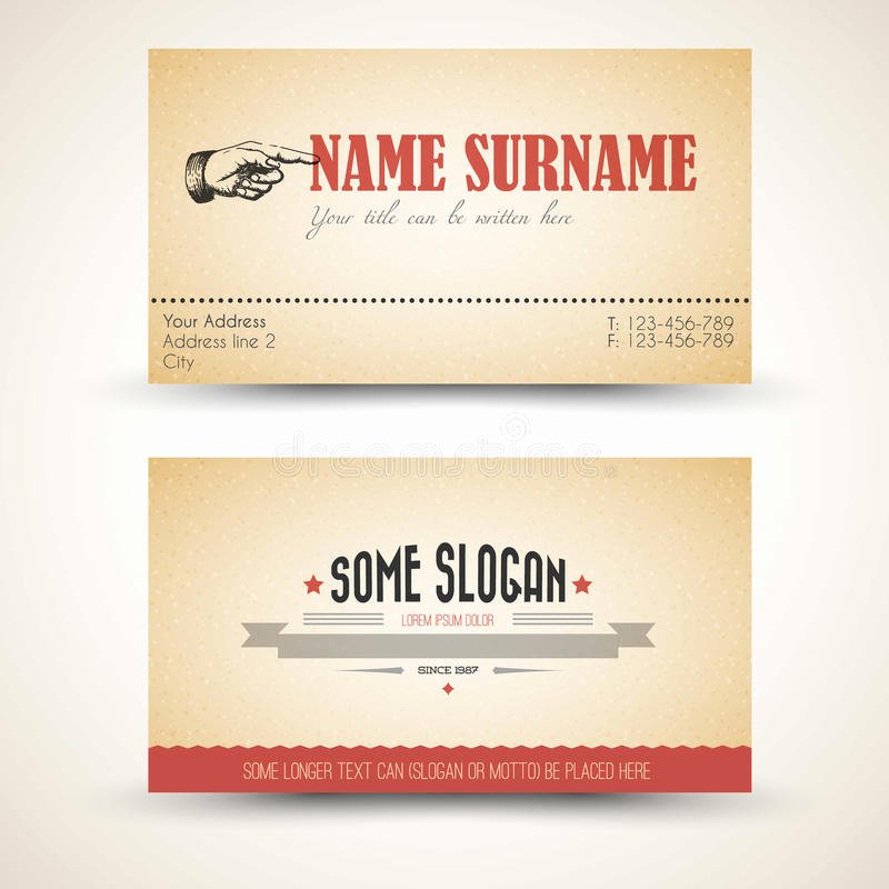 Vintage Style Business Card Inspirational Vector Old Style Retro Vintage Business Card Template