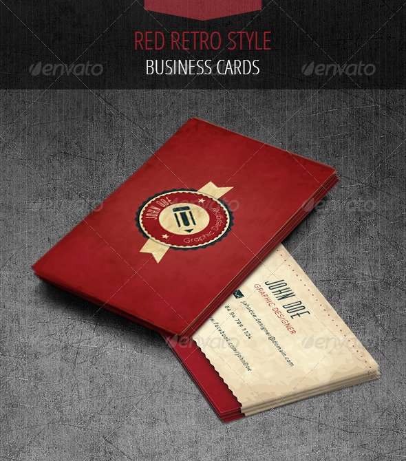 Vintage Style Business Card New Red Retro Style Business Cards by Meetbrand