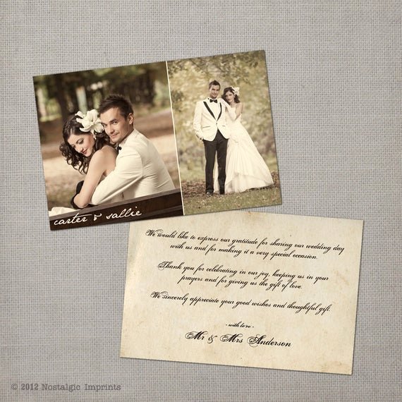 Vintage Thank You Cards Best Of Vintage Wedding Thank You Cards the Sallie by Nostalgicimprints