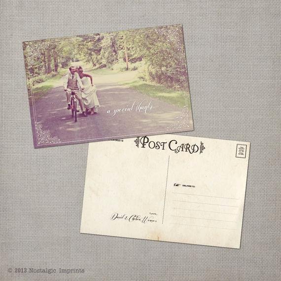 Vintage Thank You Cards Lovely Vintage Wedding Postcard Thank You Cards the by Nostalgicimprints