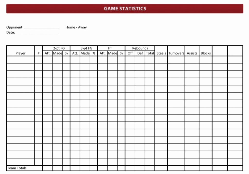 Volleyball Stat Sheets Printable Awesome Basketball Stat Sheet 2019