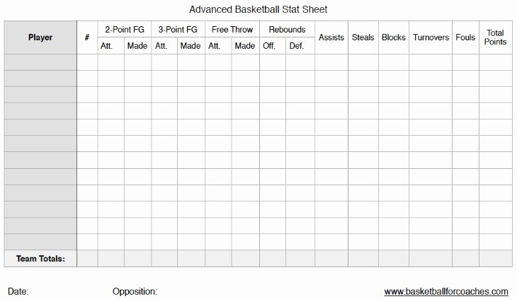 Volleyball Statistics Sheet Template Elegant 3 Basketball Stat Sheets Free to and Print