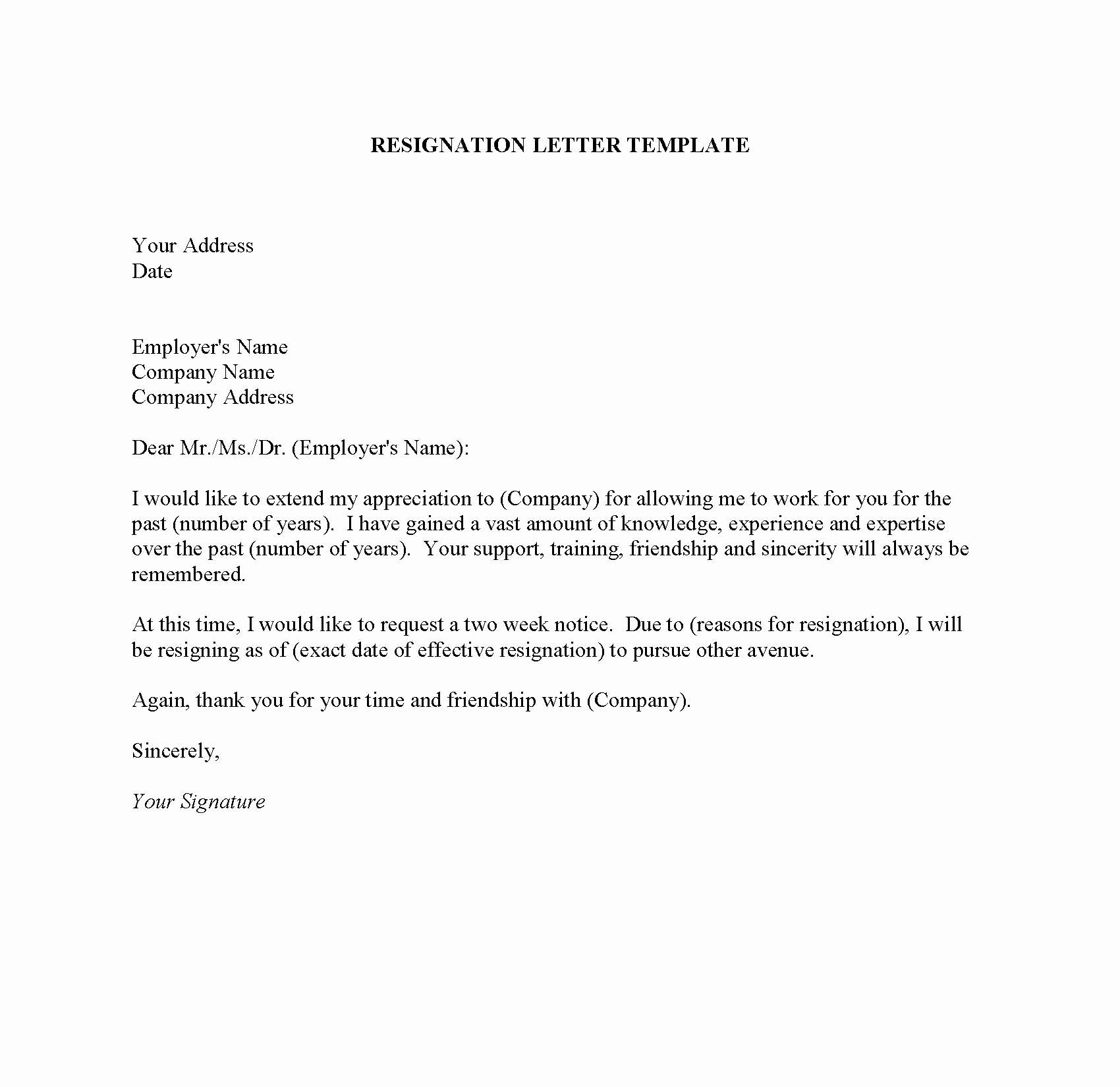Voluntary Resignation form Template Unique Resignation Letter Samples Download Pdf Doc format