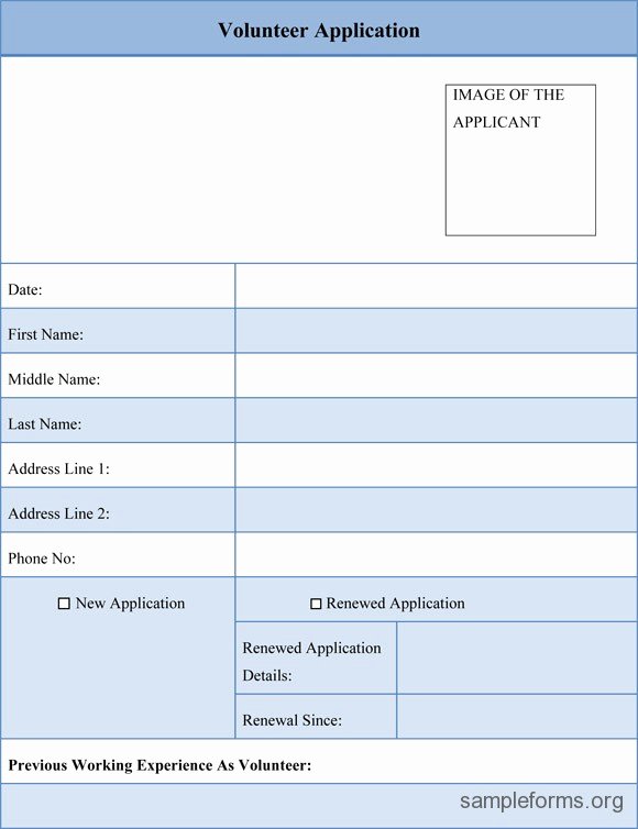 Volunteer Application form Pdf Inspirational Volunteer Application form Sample forms