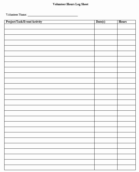 Volunteer Hours Log Template Excel Beautiful 10 Free Sample Volunteer Sign In Sheet Templates Printable Samples