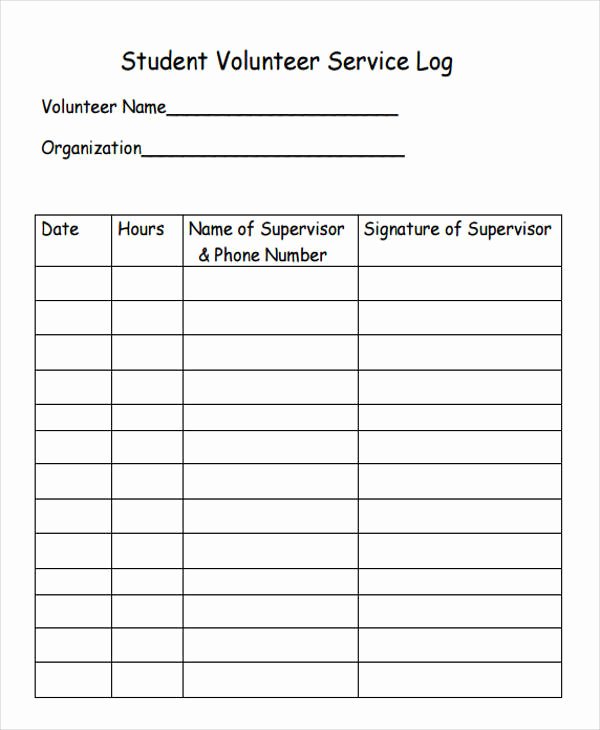 Volunteer Hours Log Template Fresh 56 Printable Log Sheet Templates