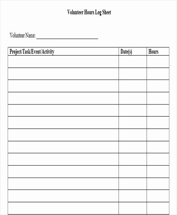 Volunteer Hours Log Template Lovely 56 Printable Log Sheet Templates