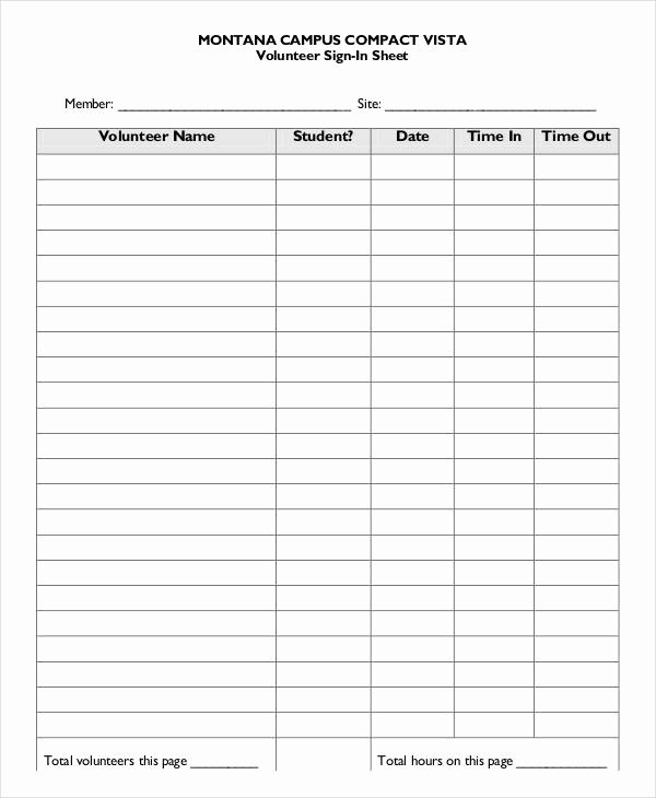 Volunteer Sign In Sheet Awesome Volunteer Sign In Sheet Templates 14 Free Pdf Documents Download