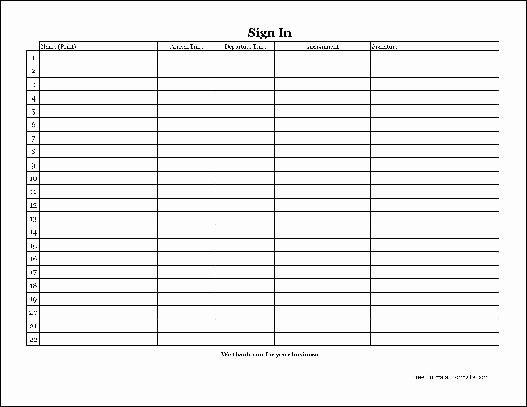 Volunteer Sign In Sheet Inspirational Free Easy Copy Basic Volunteer Sign In Sheet with Signature Wide From formville