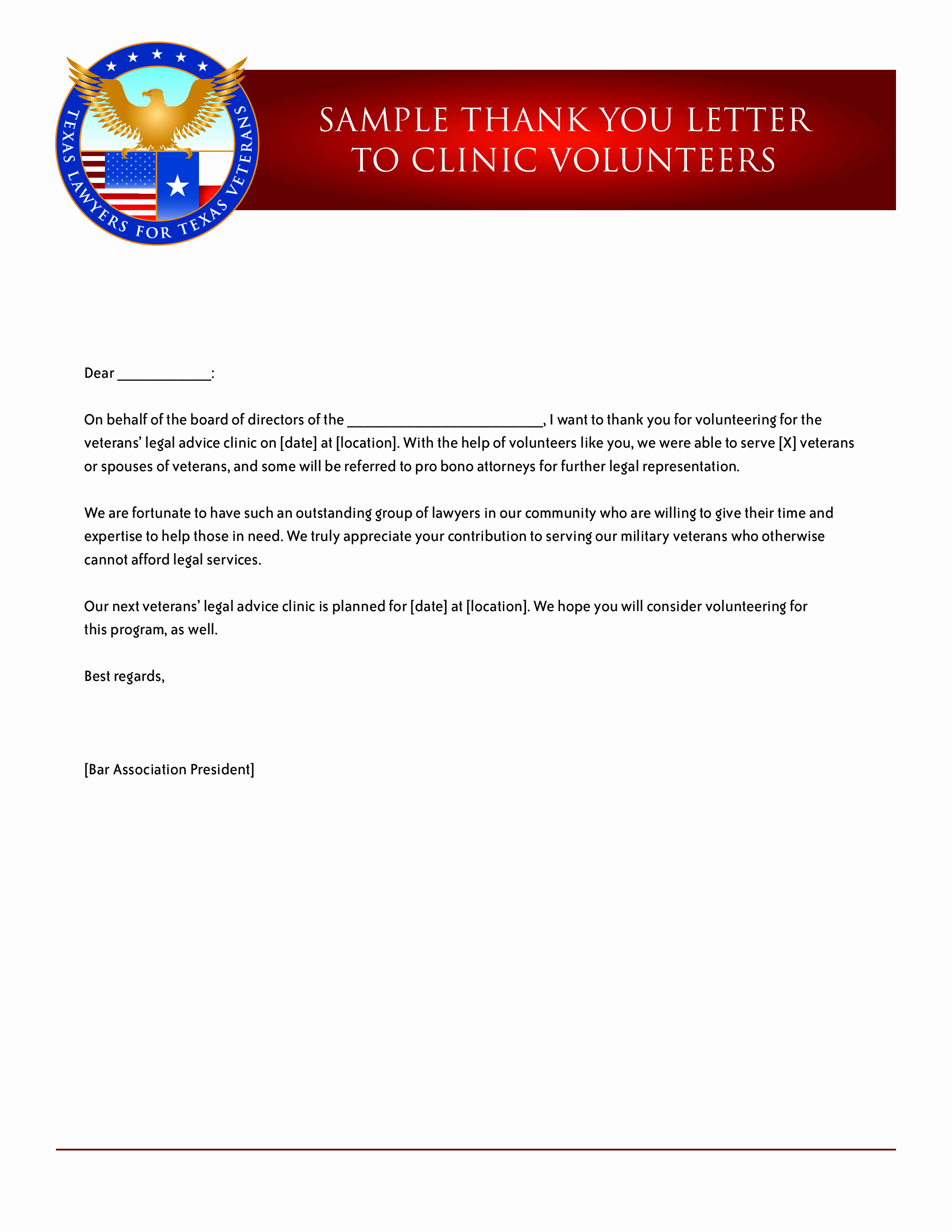 Volunteer Thank You Letter Inspirational Clinic Volunteer Thank You Letter