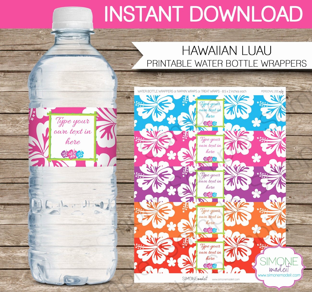 Water Bottle Labels Template Best Of Luau Party Water Bottle Labels or Wrappers Instant Download