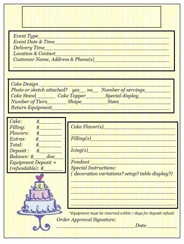 Wedding Cake order form Lovely 78 Images About Cake order forms On Pinterest