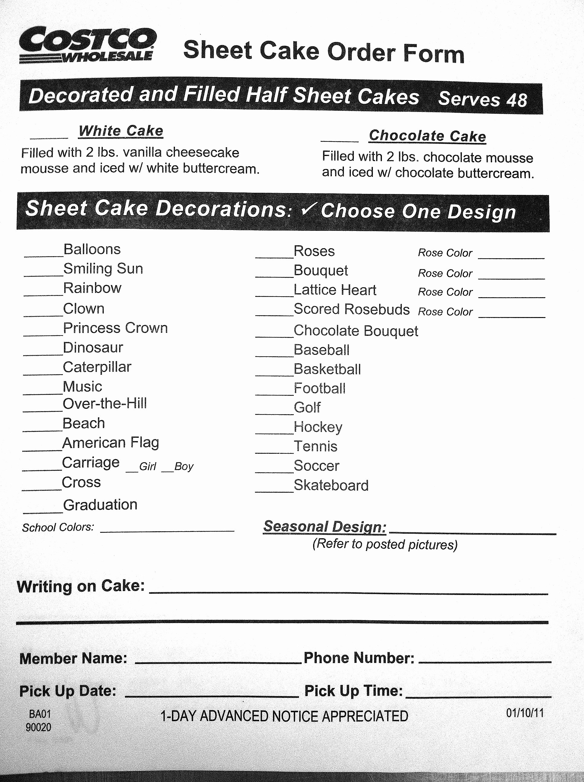 Wedding Cake order form Luxury How Much Does A Costco Sheet Cake Cost