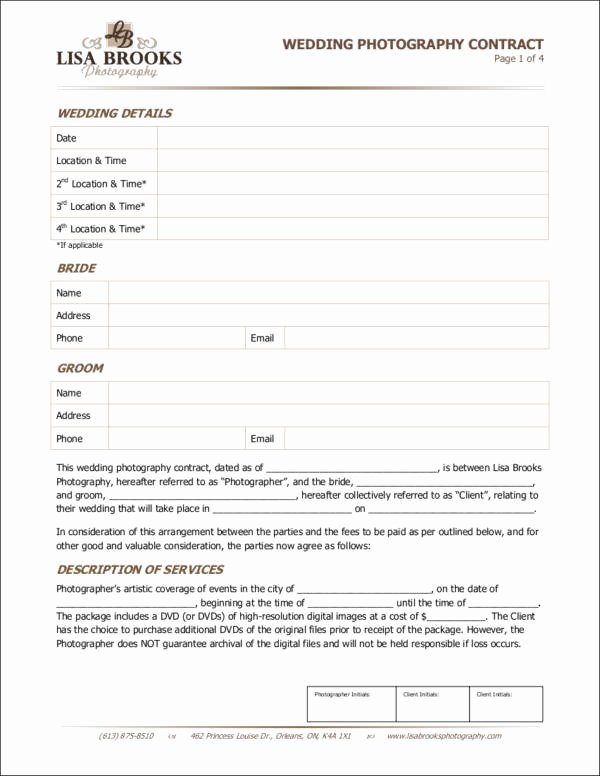 Wedding Photography Contract Pdf Awesome 23 Graphy Contract Templates and Samples In Pdf